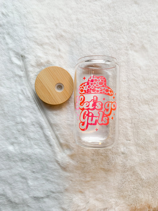 Glass Can Cup 16oz - Let's Go Girls