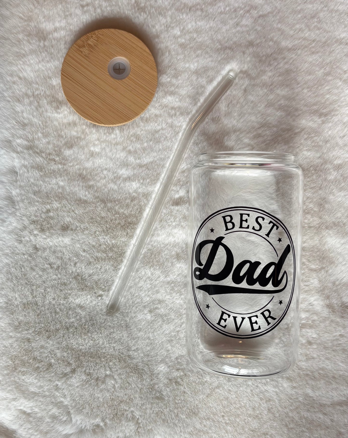 16oz Glass Cup - "Best Dad Ever" | Stylish Drinkware for Every Occasion