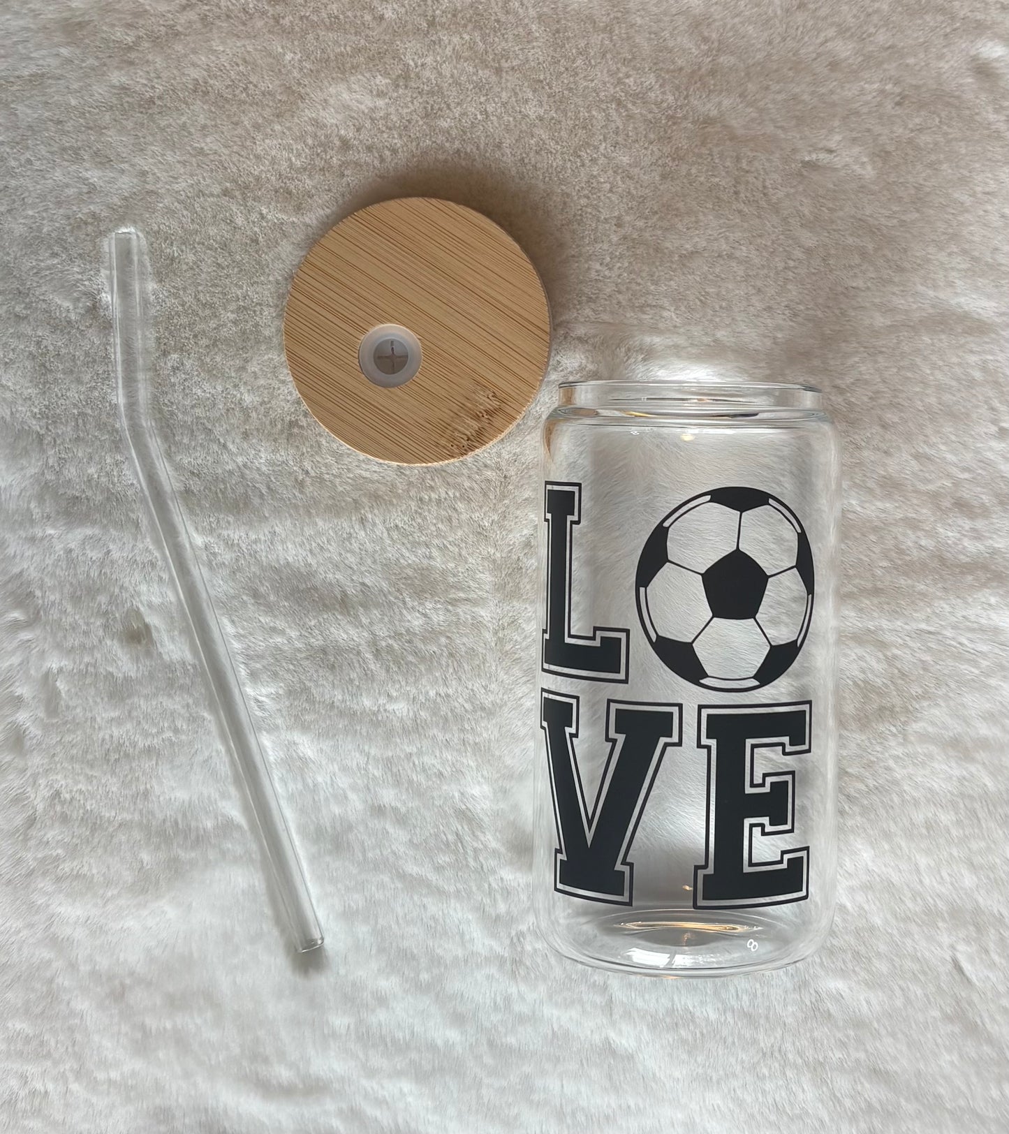 16oz Glass Cup - Soccer Love | Stylish Drinkware for Every Occasion (Copy)