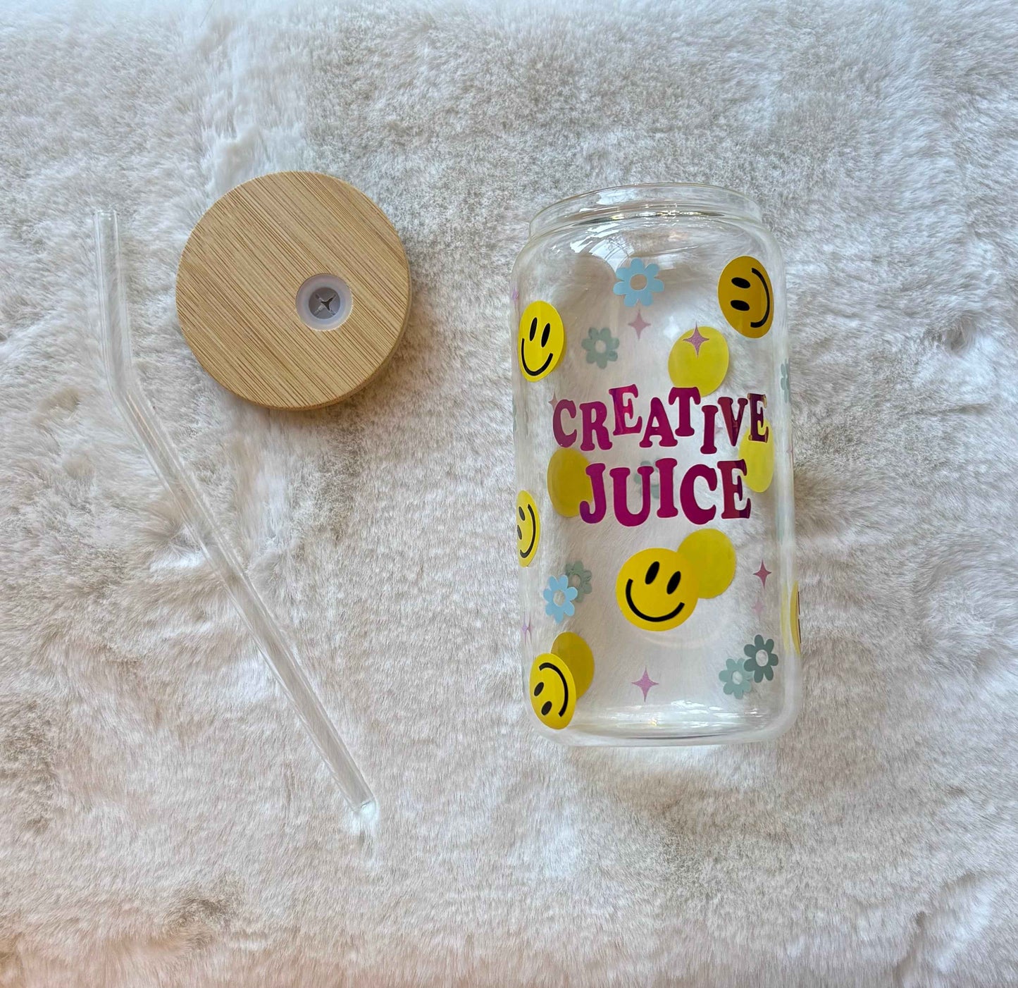 16oz Glass Cup - "Creative Juice" | Stylish Drinkware for Every Occasion