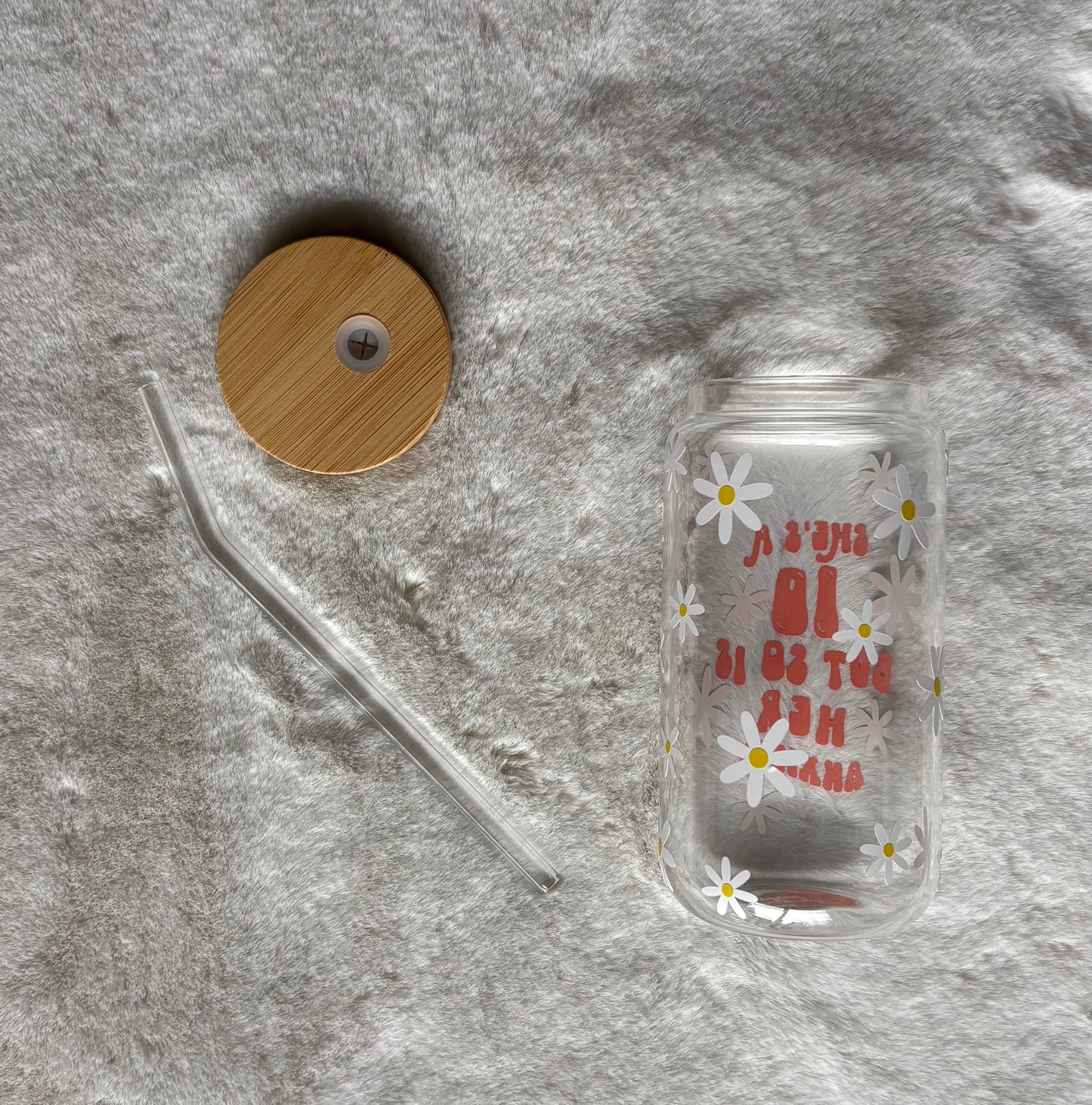 Glass Can Cup 16oz - She’s a 10, But so is Her Anxiety - Elation Collective