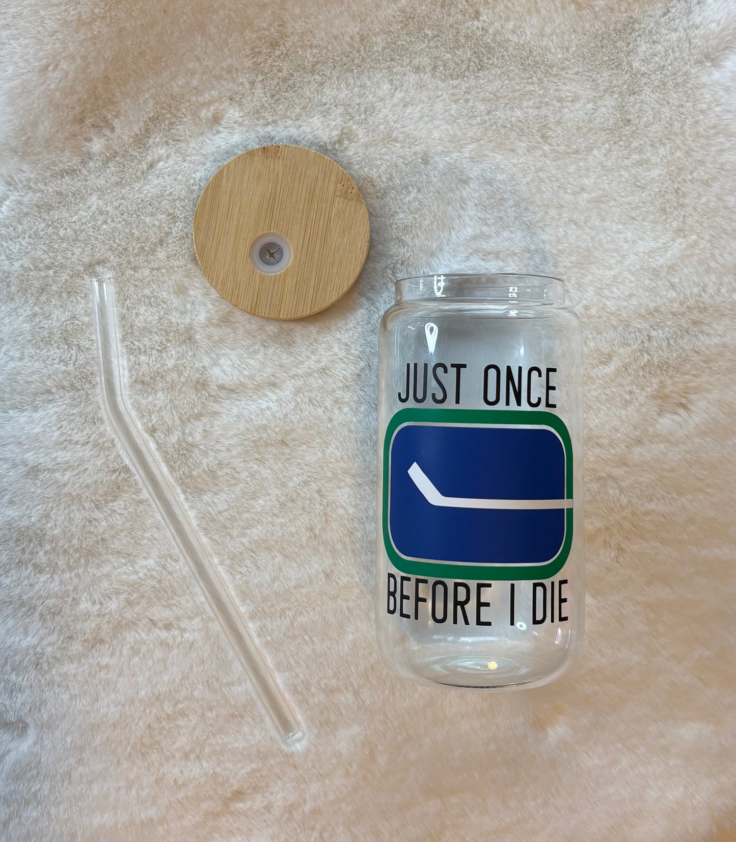 Glass Can Cup 16oz - Just Once Before I Die (Vancouver)