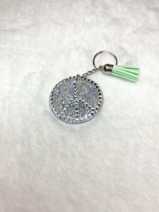 Acrylic Keychain - Gemstone Peace Sign