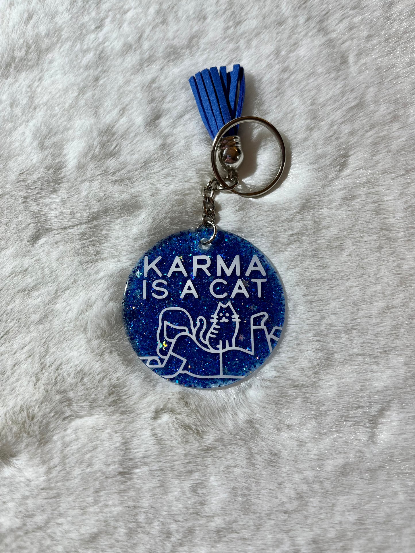 Acrylic Keychain - Karma is a Cat