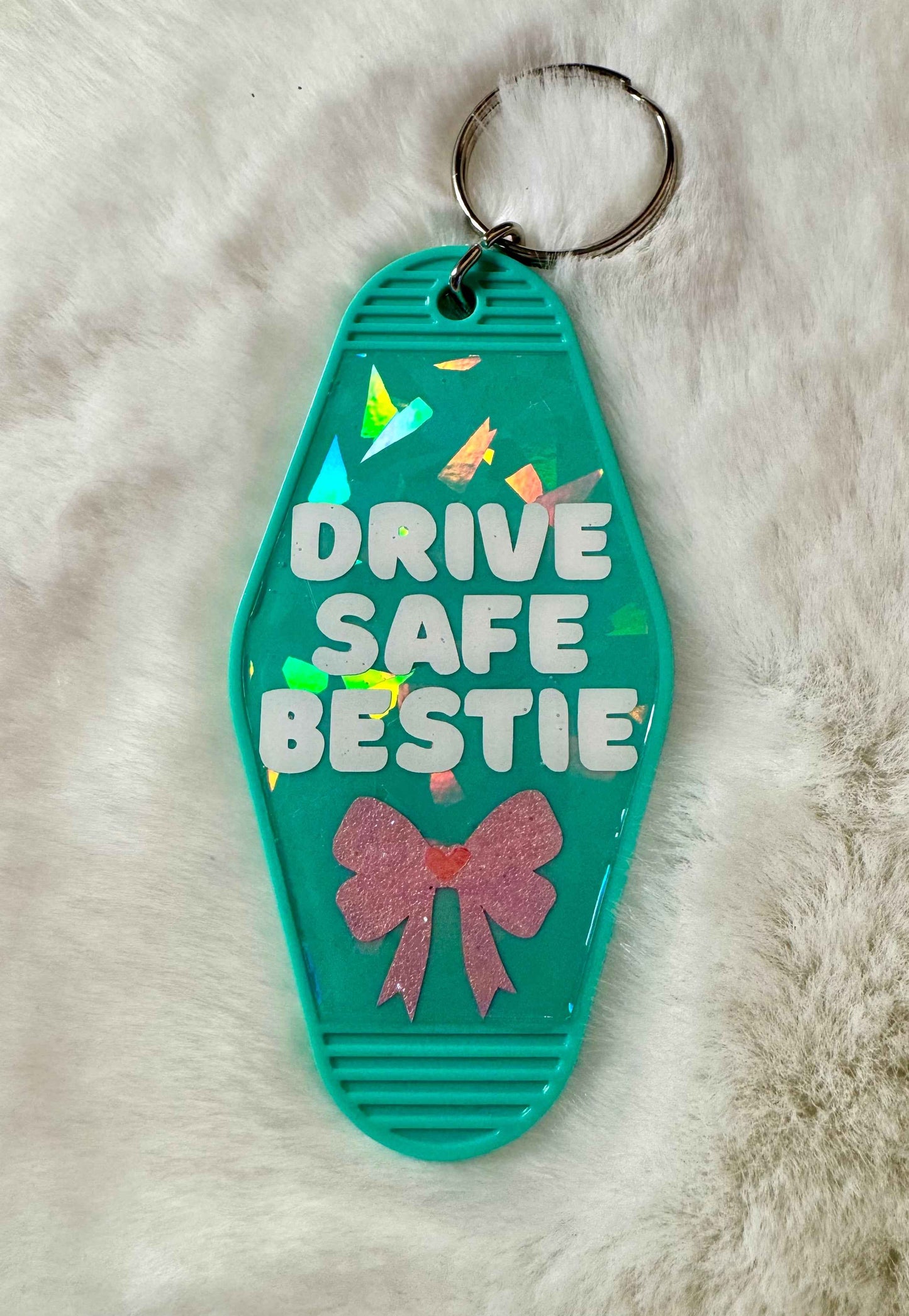 Motel Keychains - “Drive Safe Bestie” | Vintage-inspired Keychain