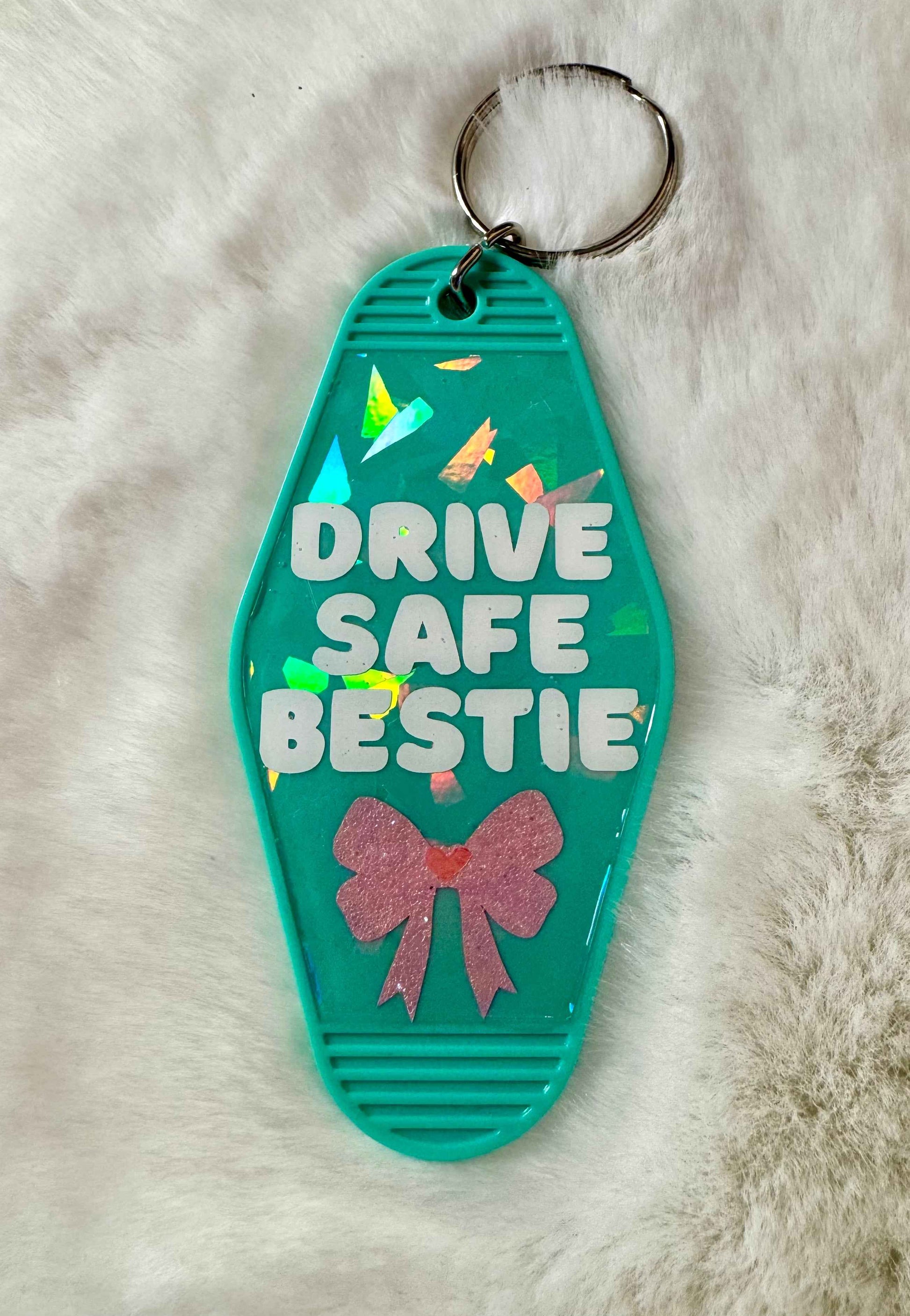 Motel Keychains - “Drive Safe Bestie” | Vintage-inspired Keychain