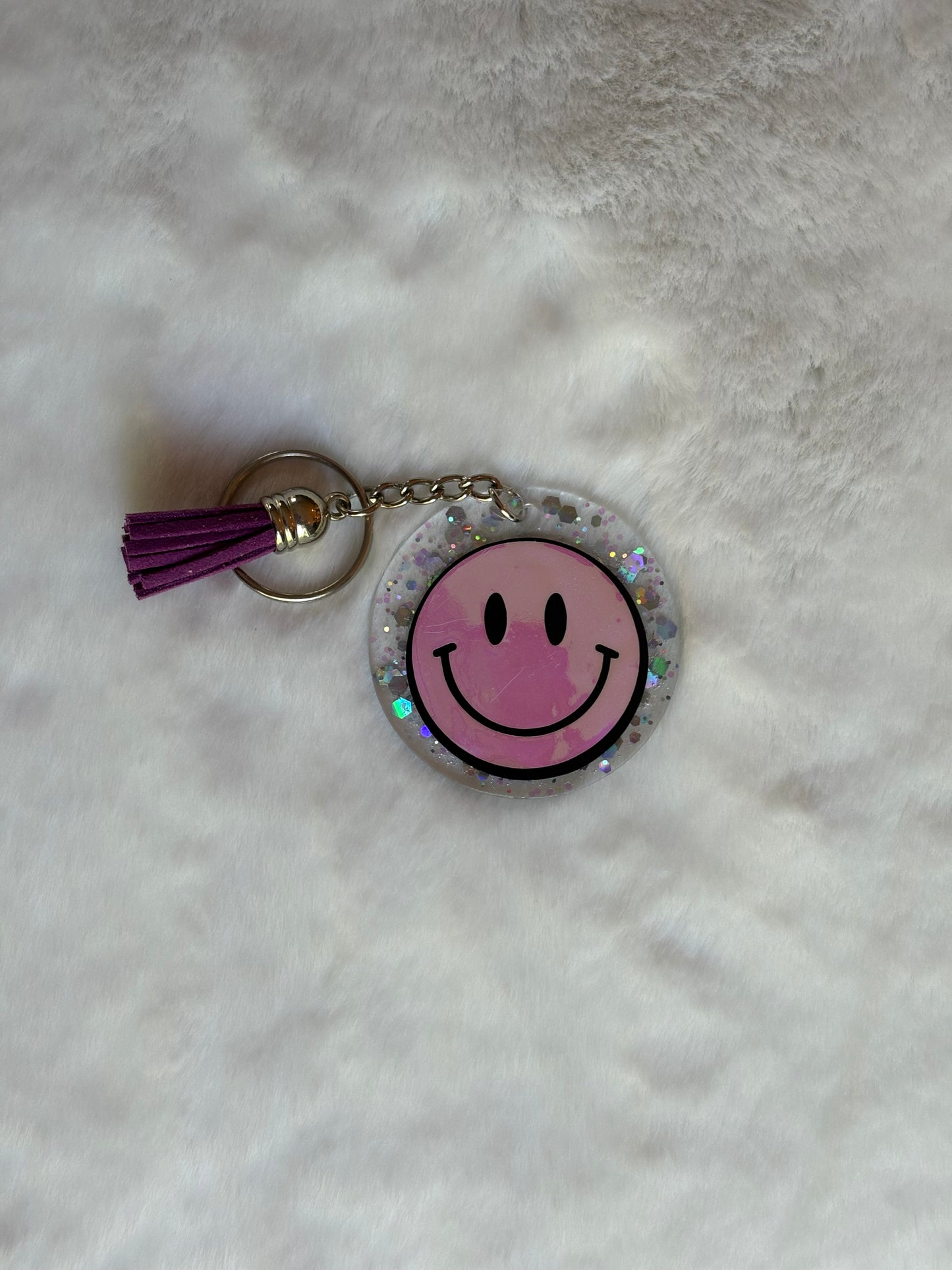 Acrylic Keychain - Retro Smiley