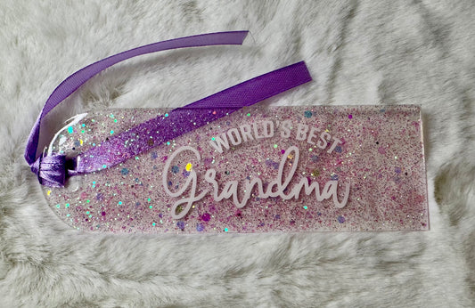 Acrylic Bookmark - "Worlds Best Grandma" | Durable Page Marker