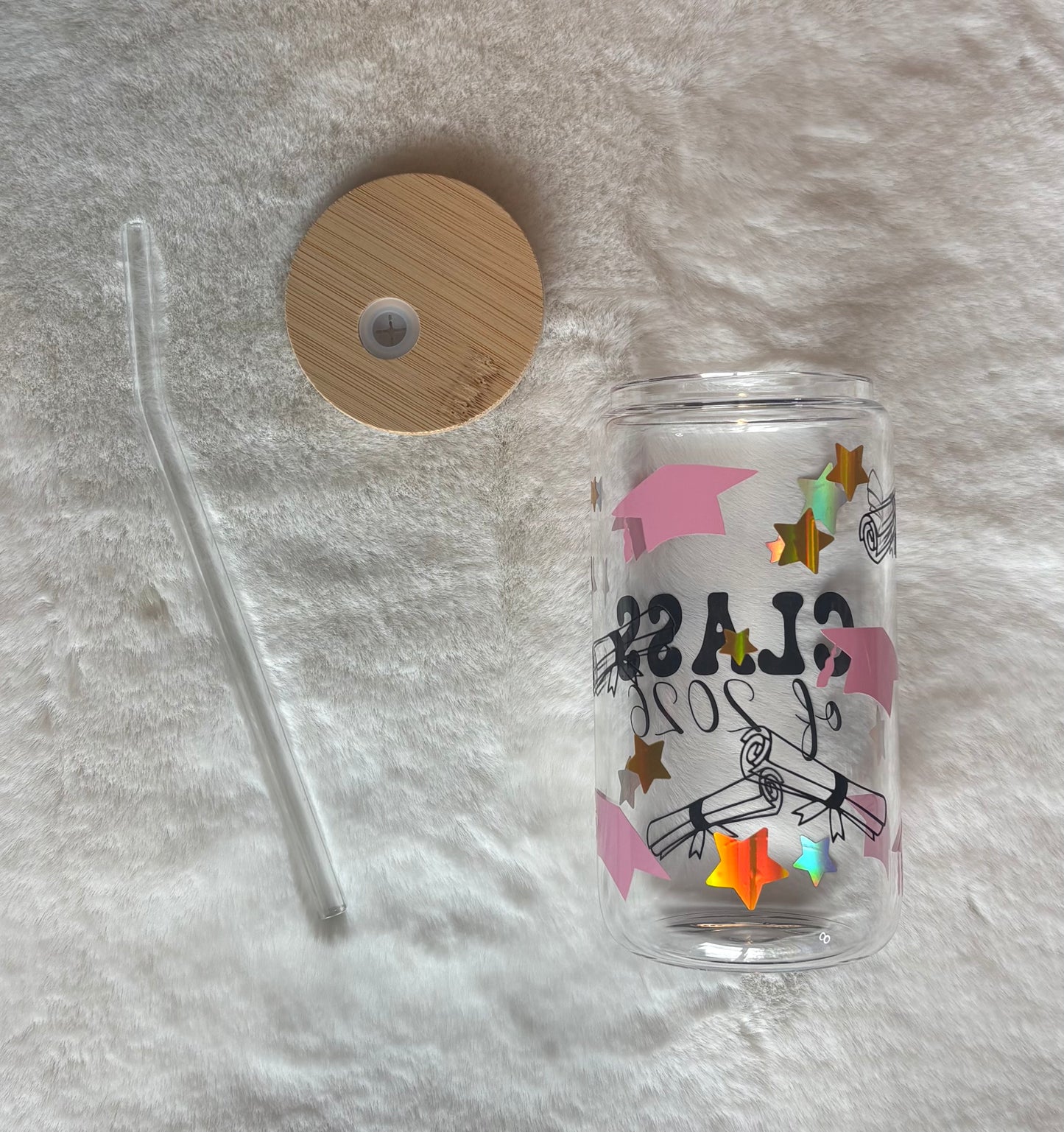 16oz Glass Cup - Grad 2026 | Stylish Drinkware for Every Occasion