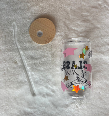 16oz Glass Cup - Grad 2026 | Stylish Drinkware for Every Occasion
