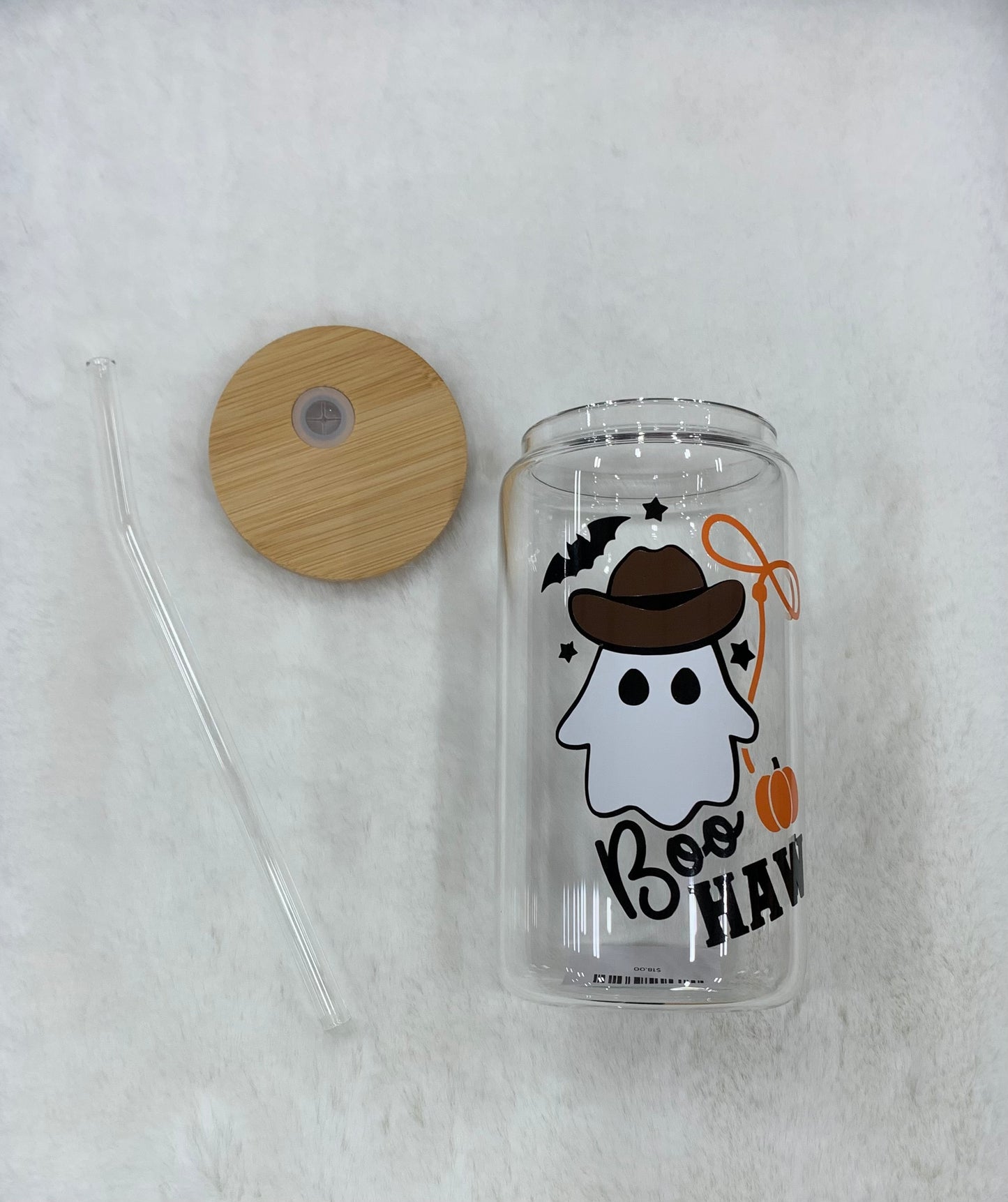 Glass Can Cup 16oz - Boo Haw