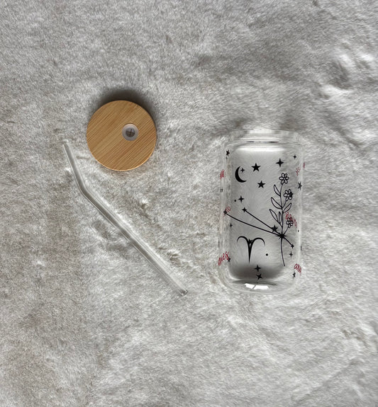 Glass Can Cup 16oz - Aries