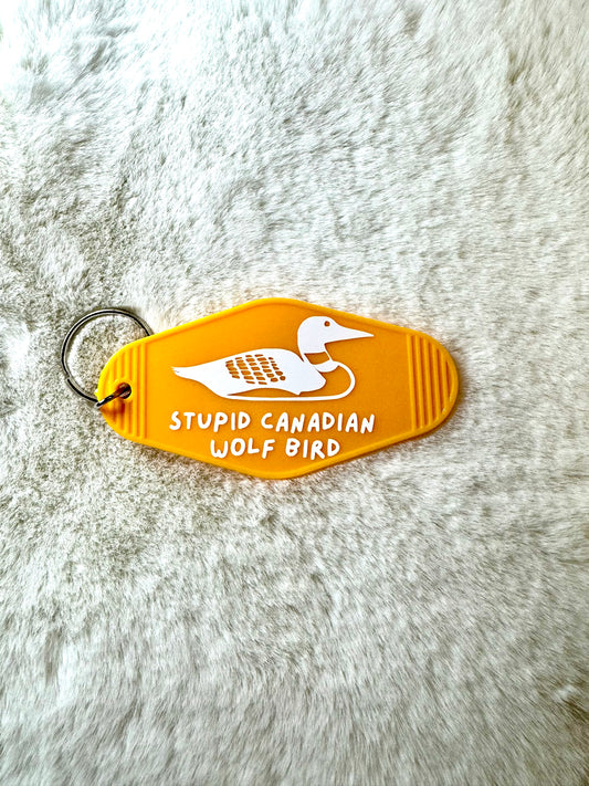 Motel Keychains - Stupid Canadian Wolf Bird