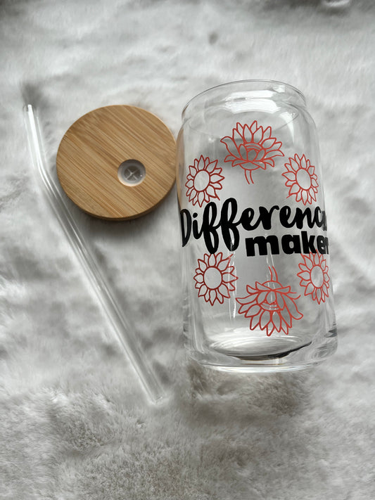 Glass Can Cup 16oz - Difference Maker