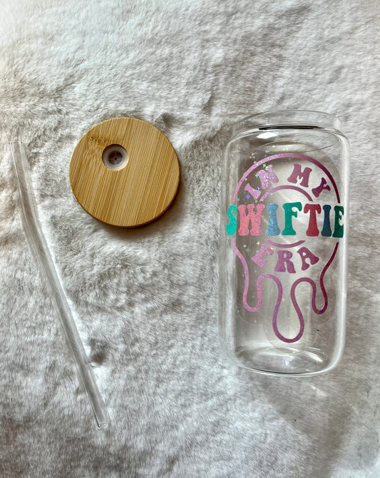Glass Can Cup 16oz - Swiftie Era Holographic
